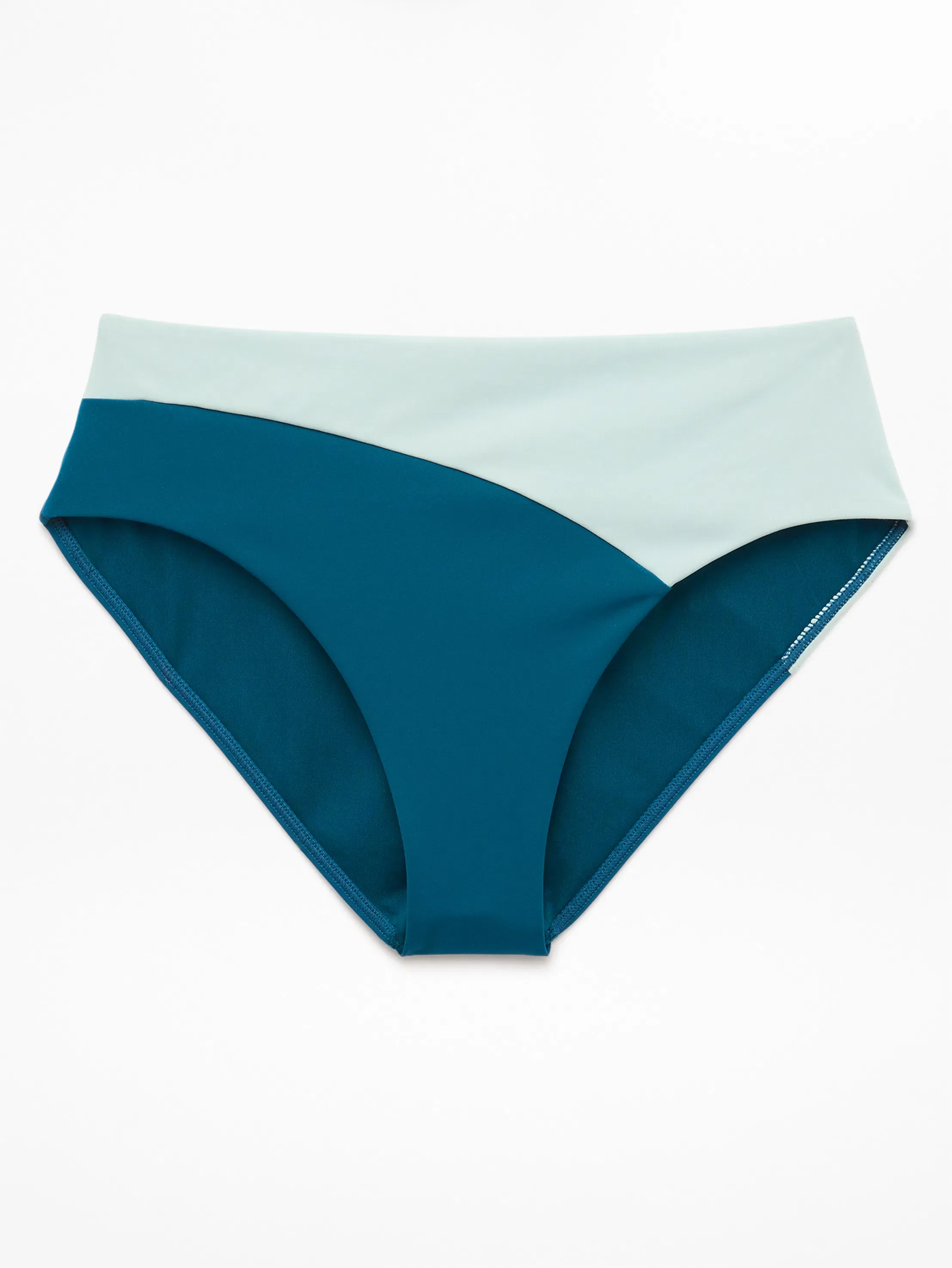 Athleta High Waist Cheeky Swim Bottom - Green (Coastal Teal/Current)