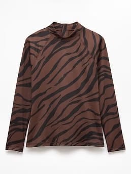 Athleta North Point Rashguard - Brown (Prima Woodland Zebra)