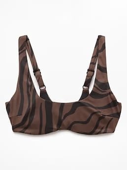 Athleta Oasis Underwire Bikini Top A-C - Brown (Prima Woodland Zebra) - 845352042