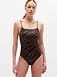 Athleta Straight Neck One Piece - Brown (Prima Woodland Zebra)