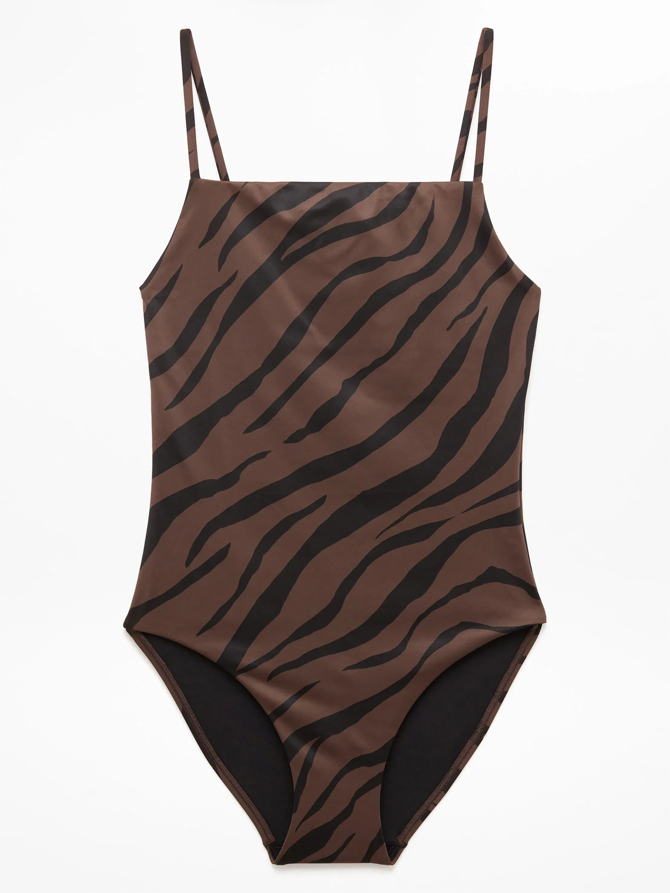 Athleta Straight Neck One Piece - Brown (Prima Woodland Zebra)