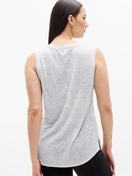 Athleta Breezy Tank - Gray (Cobblestone Grey Stripe)