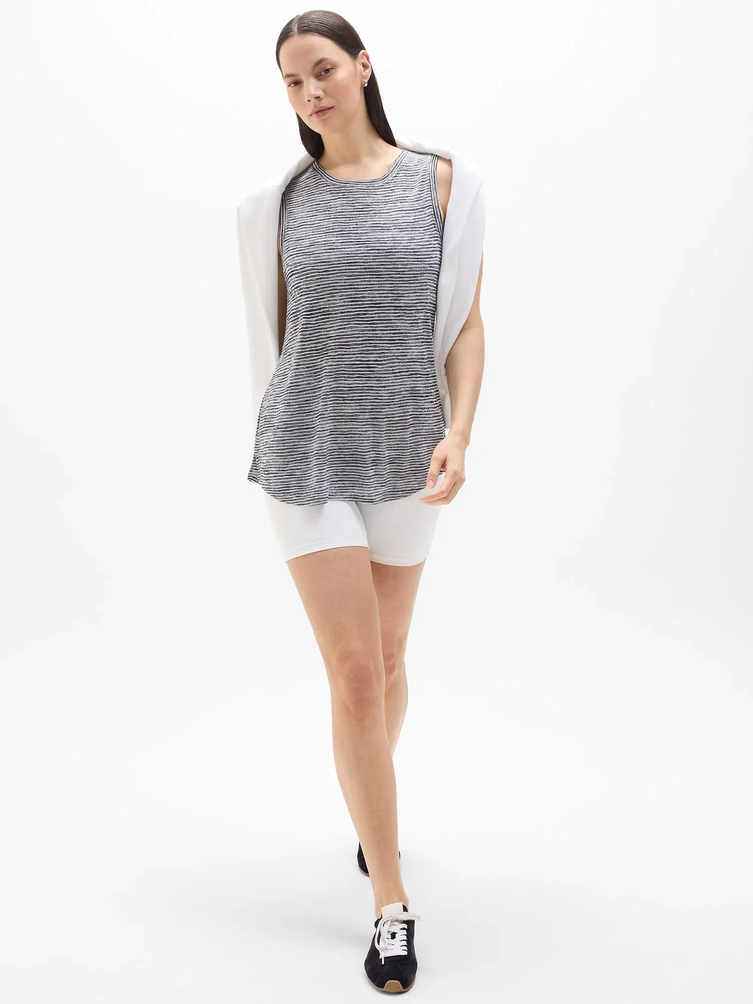 Athleta Breezy Tank - Multi (Navy Stripe)