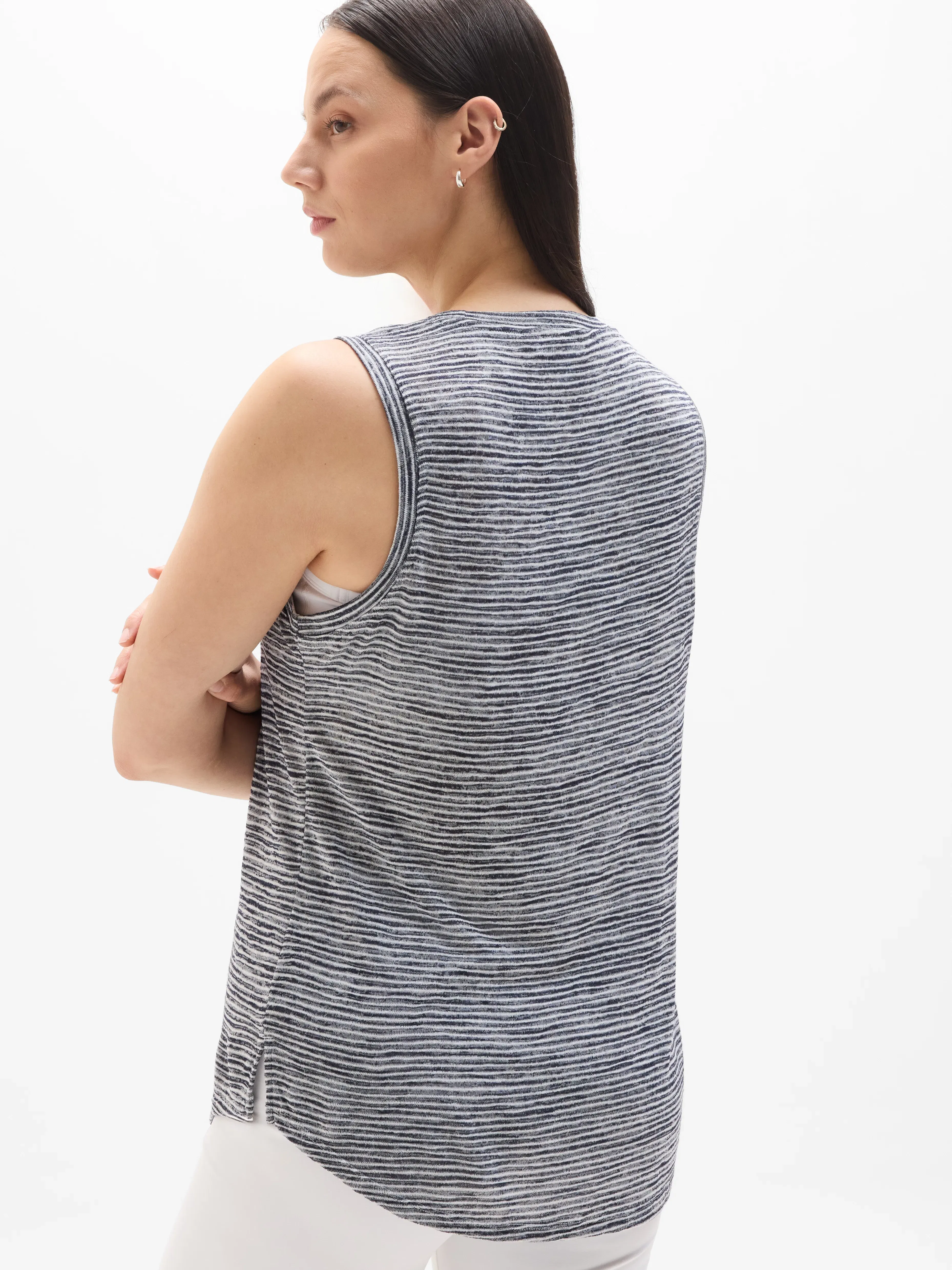Athleta Breezy Tank - Multi (Navy Stripe)