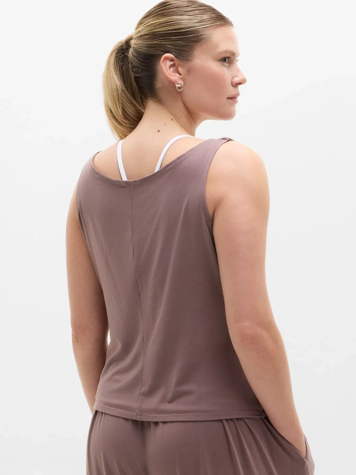Athleta Dream Drape Tank - Brown (Driftwood)