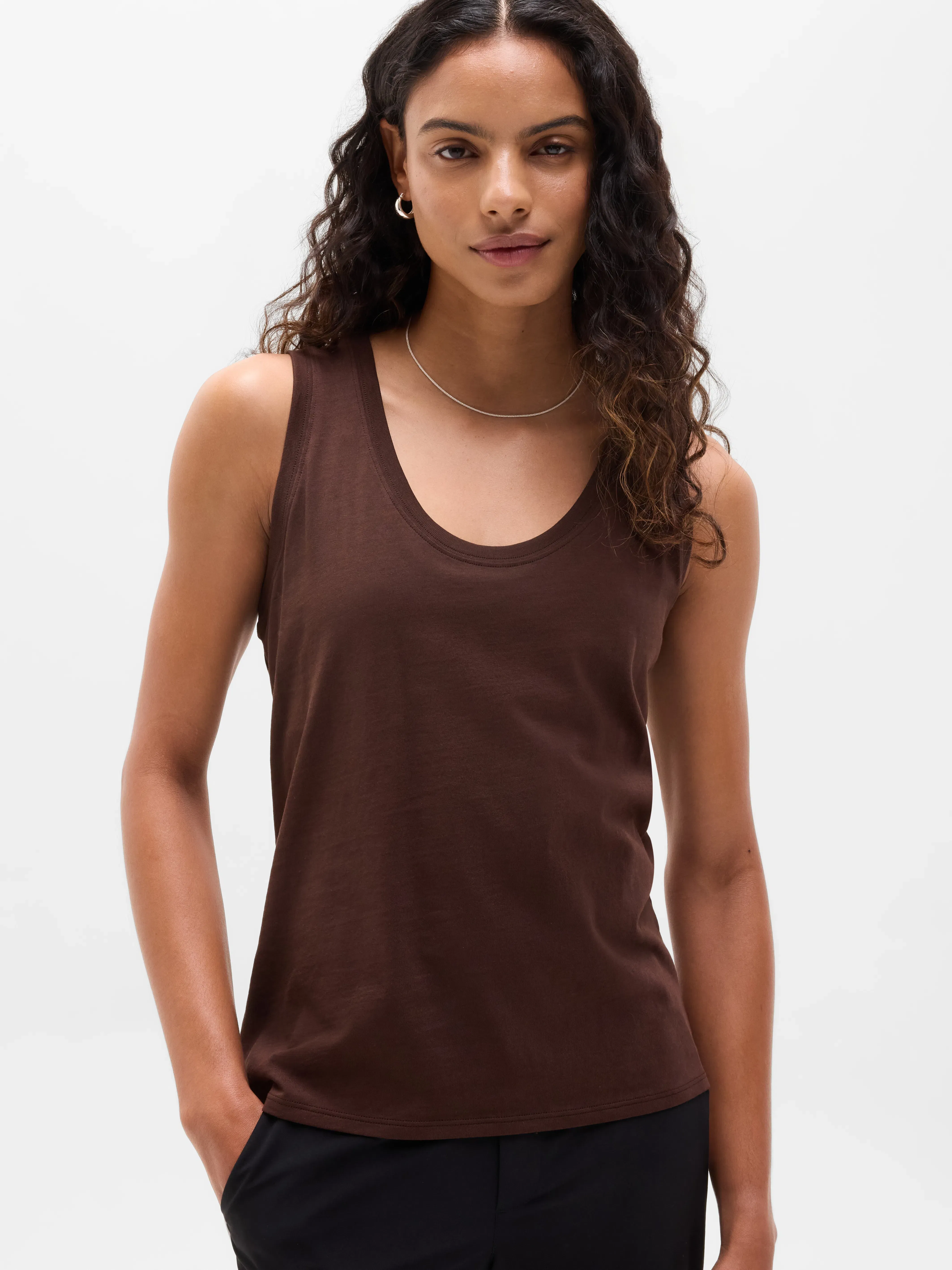 Athleta Favorite Cotton Tank - Brown (WOODLAND)