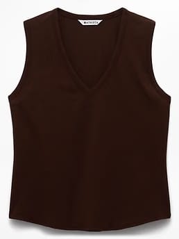 Athleta Foundation V-Neck Tank - Brown (Woodland)