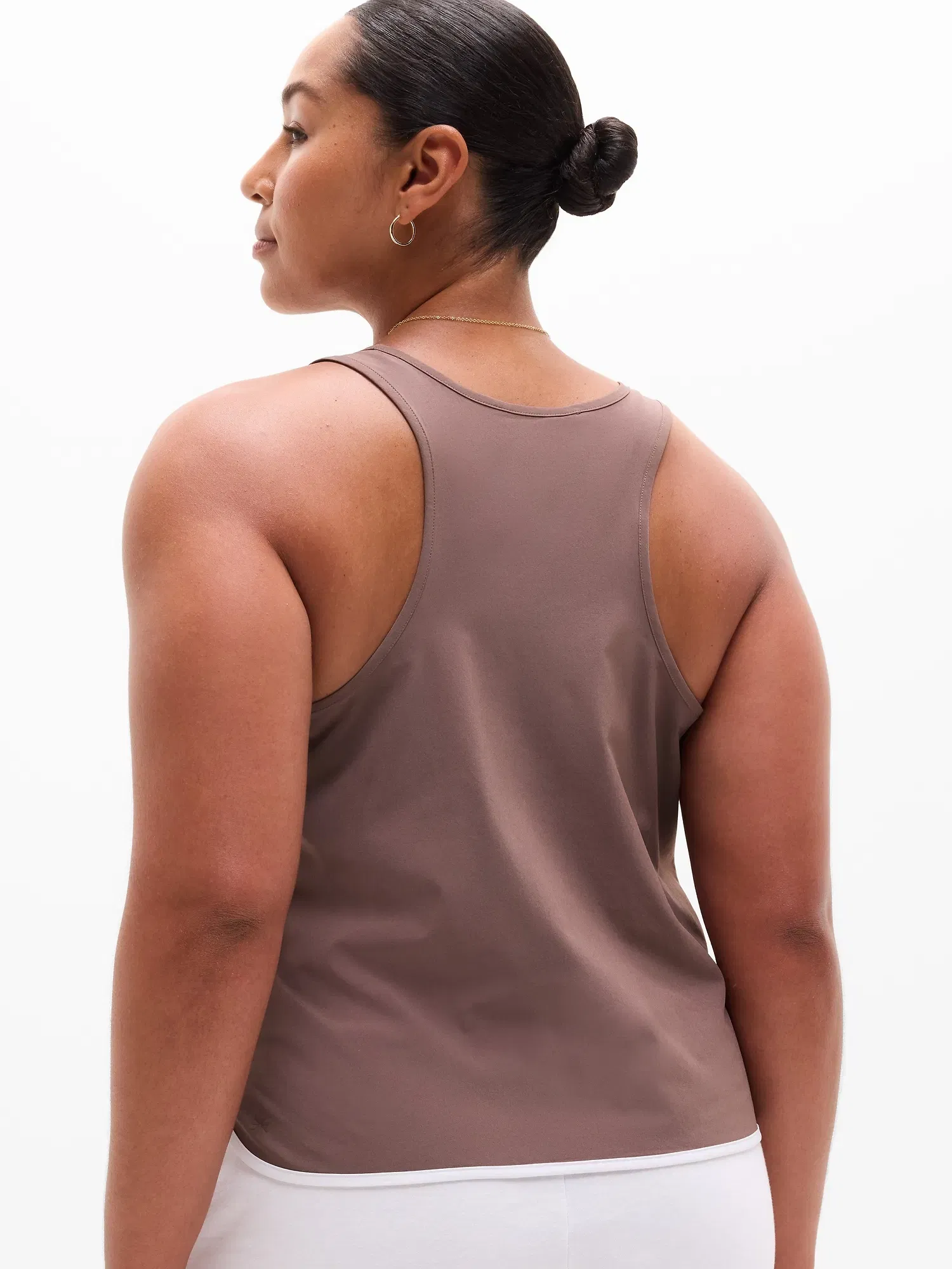 Athleta Journey Tank - Brown (Driftwood/White)