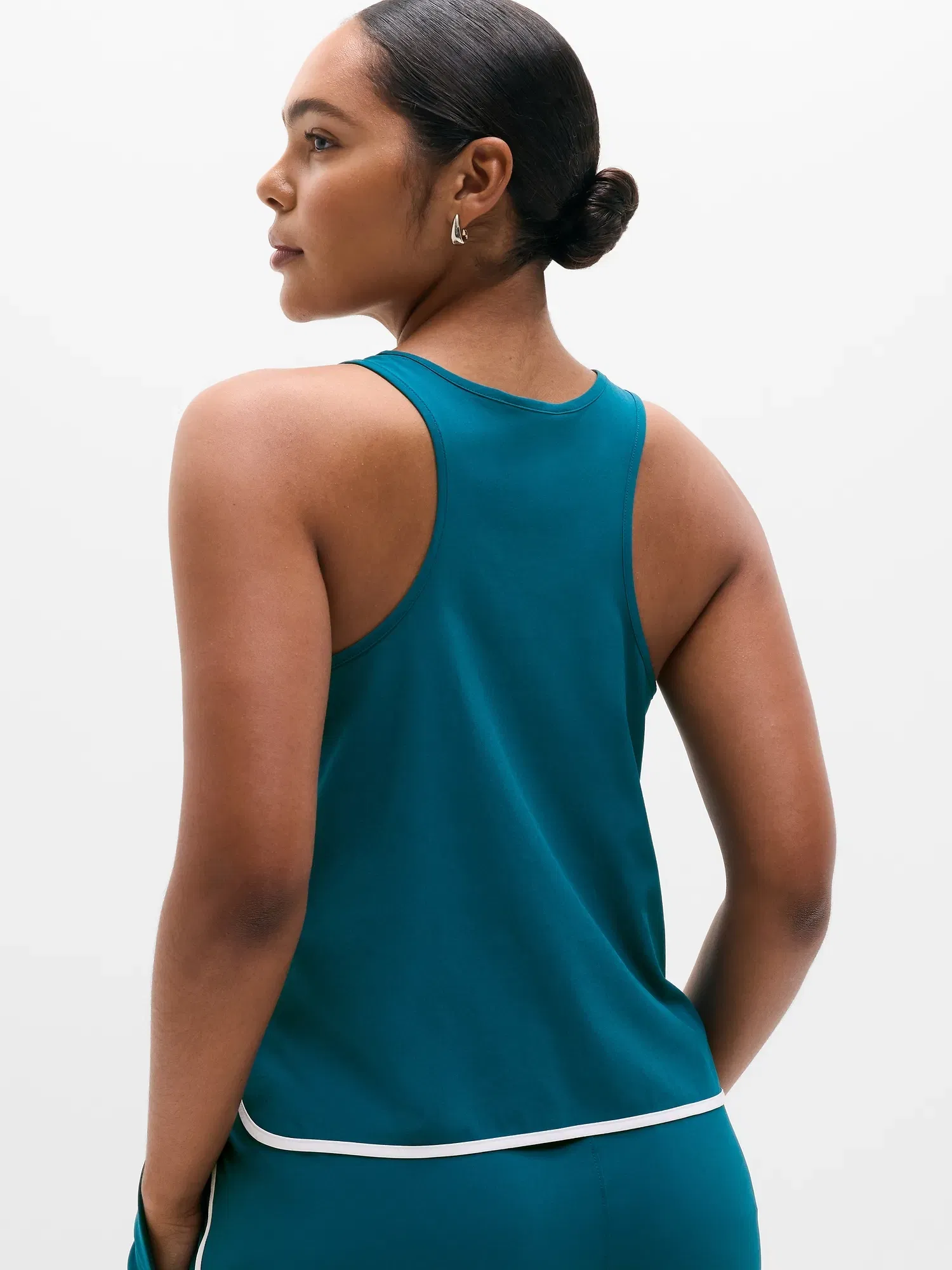 Athleta Journey Tank - Green (Coastal Teal/White)