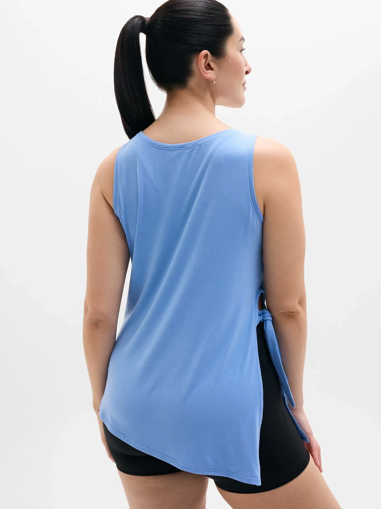 Athleta Move With Ease Asym Tie Tank - Blue (Waterfall)