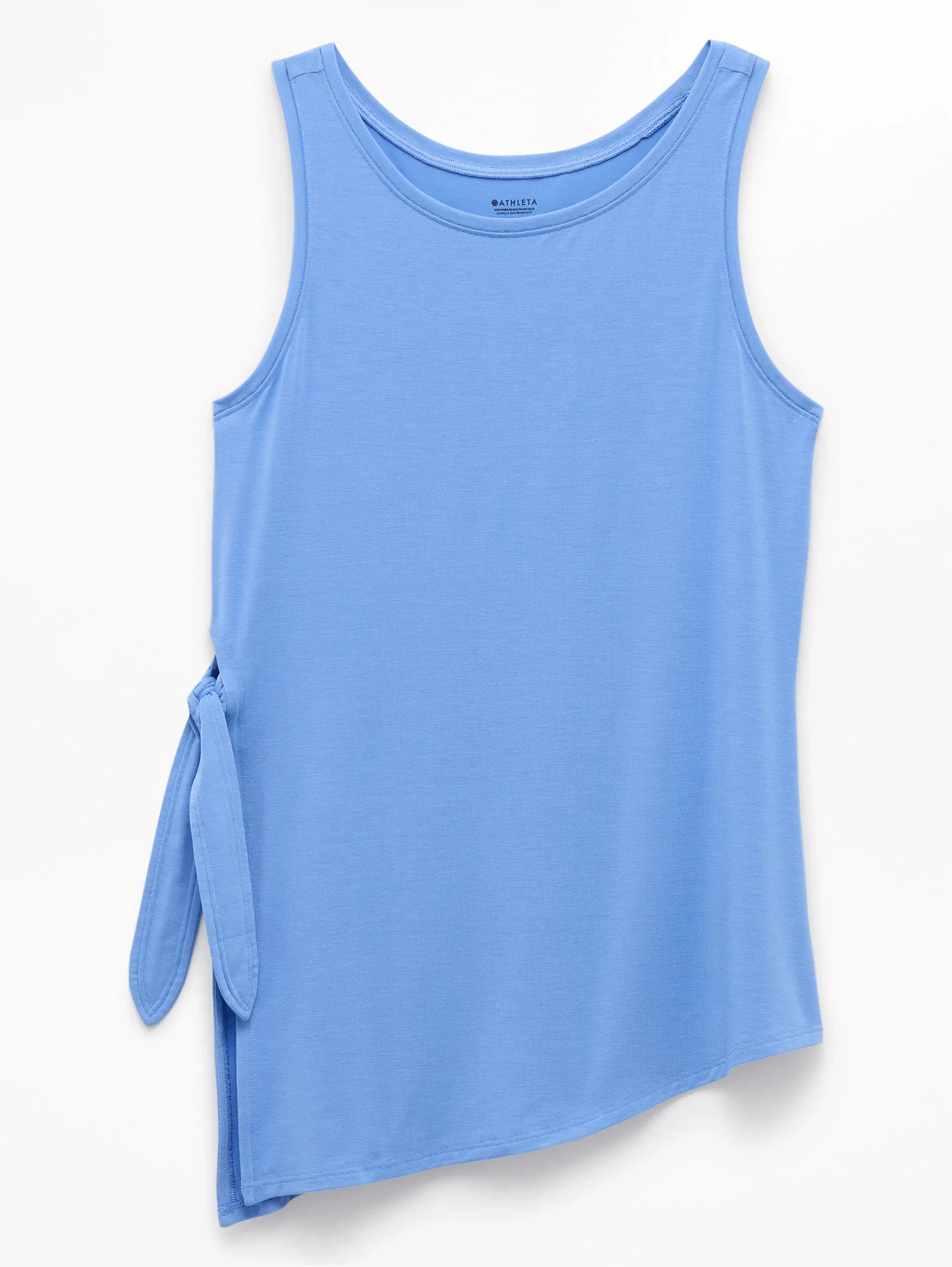 Athleta Move With Ease Asym Tie Tank - Blue (Waterfall)