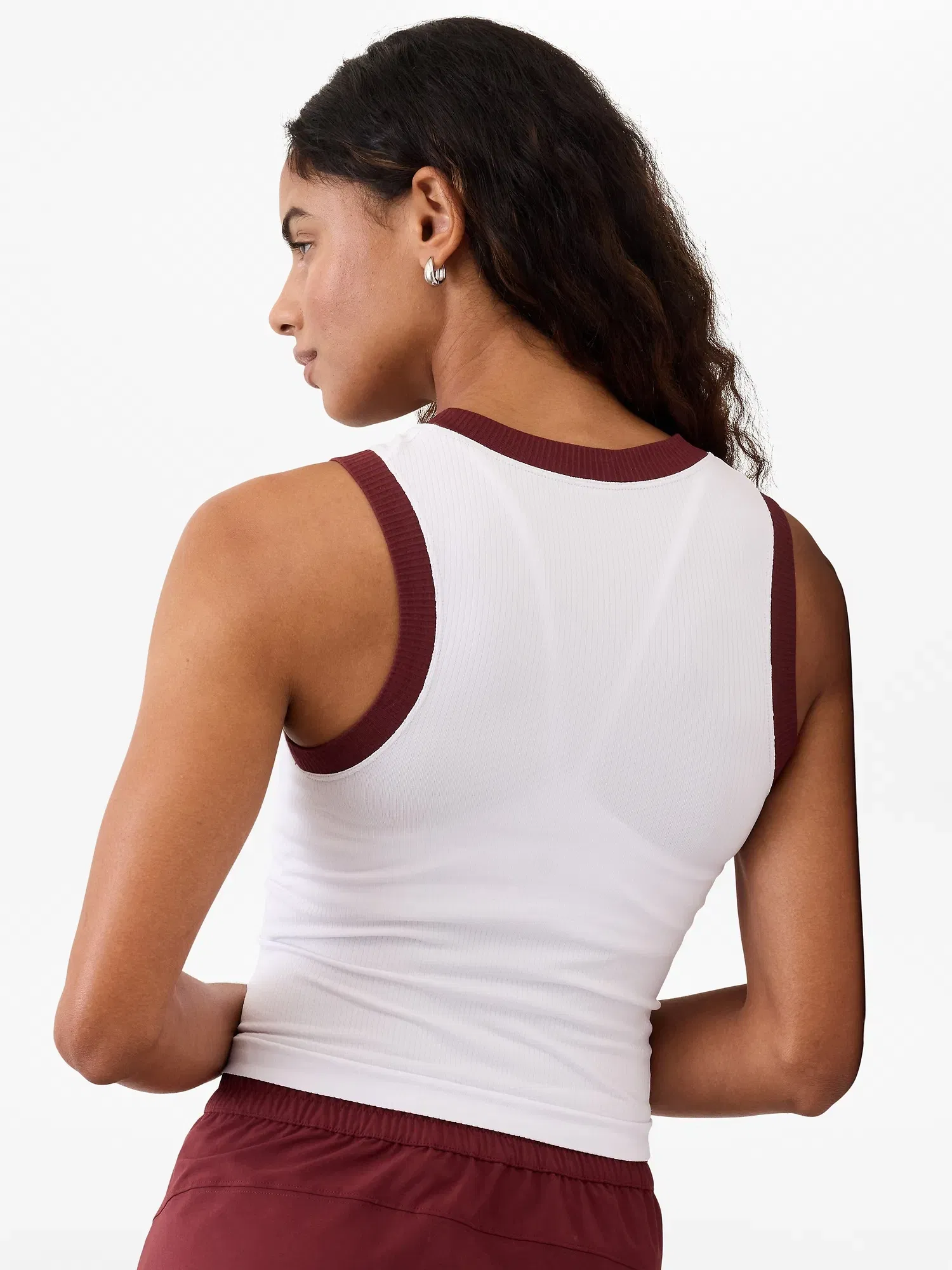 Athleta Renew Seamless Muscle Tank - Multi (White/Redwood)