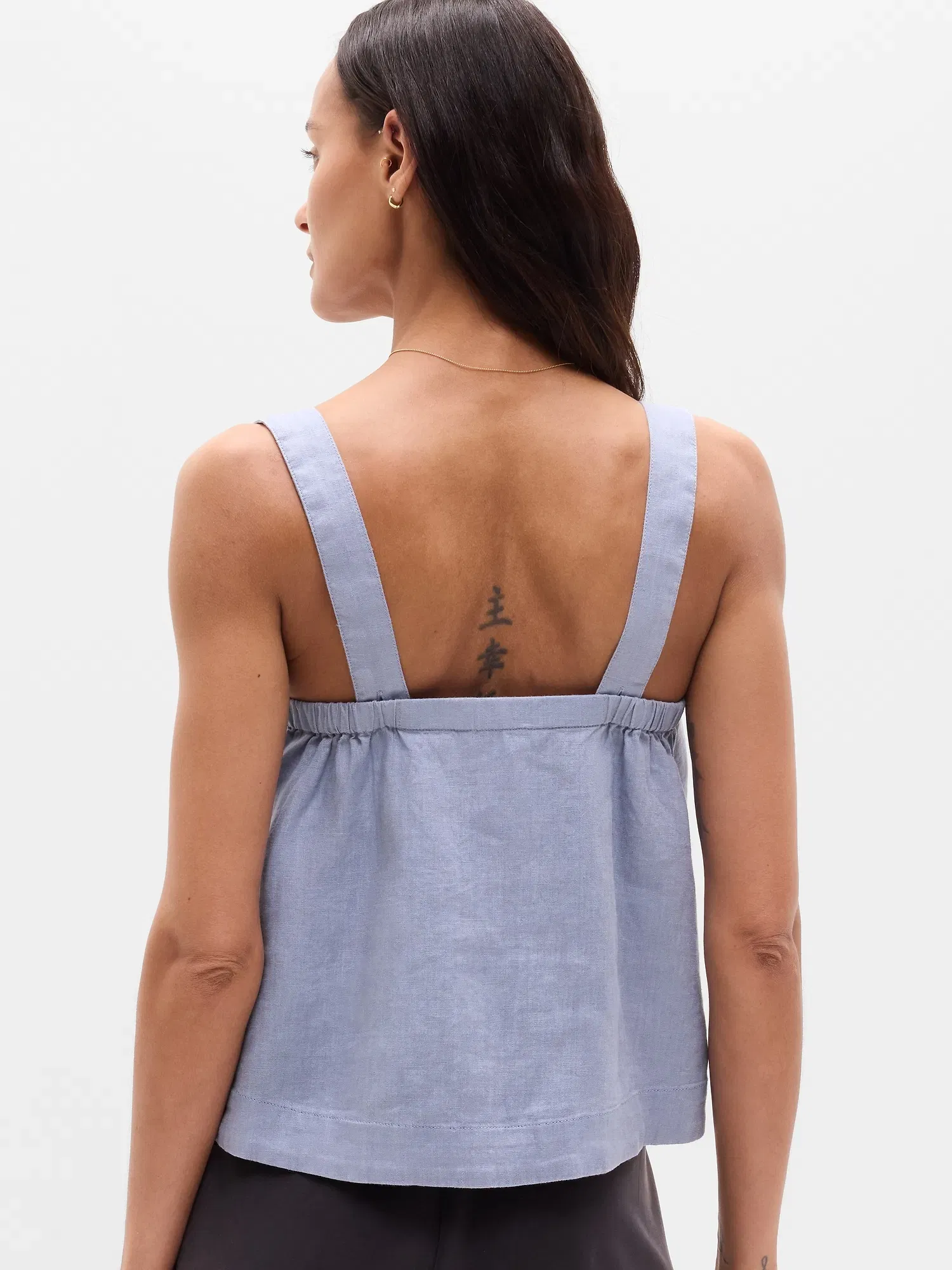 Athleta Retreat Linen Tank - Blue (STORM)