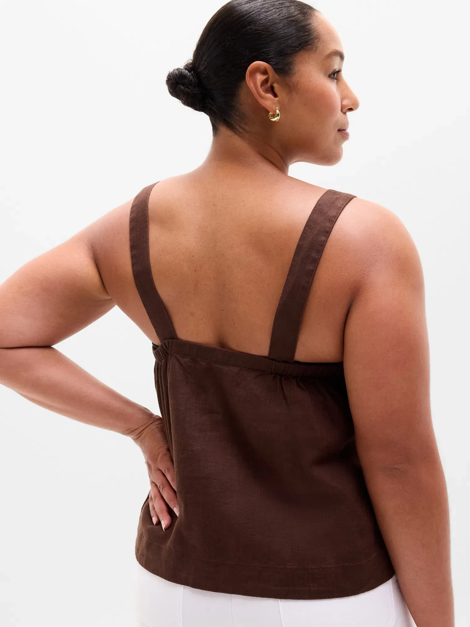 Athleta Retreat Linen Tank - Brown (Woodland)