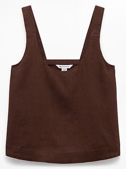 Athleta Retreat Linen Tank - Brown (Woodland)