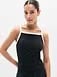 Athleta Signature Rib Apron Support Top - Black (Black/Bright White)