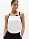 Athleta Signature Rib Apron Support Top - White (Bright White/Black)