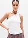 Athleta Signature Rib Asym One Shoulder Support Top - White (Bright White)
