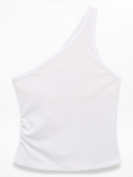 Athleta Signature Rib Asym One Shoulder Support Top - White (Bright White)