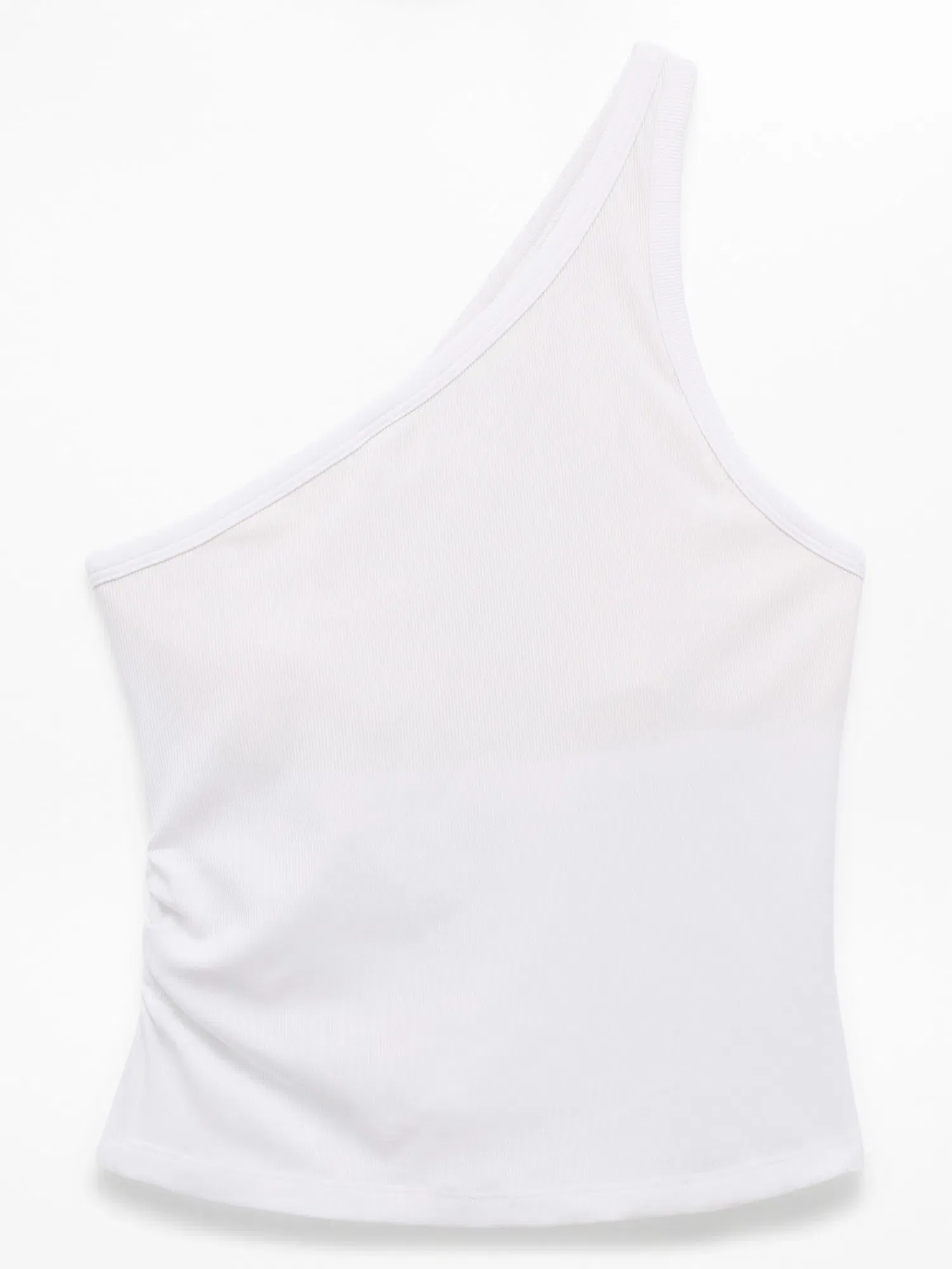 Athleta Signature Rib Asym One Shoulder Support Top - White (Bright White)