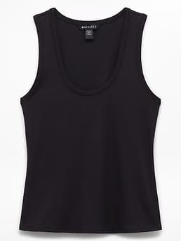 Athleta Signature Rib Scoop Tank - Black (Black)