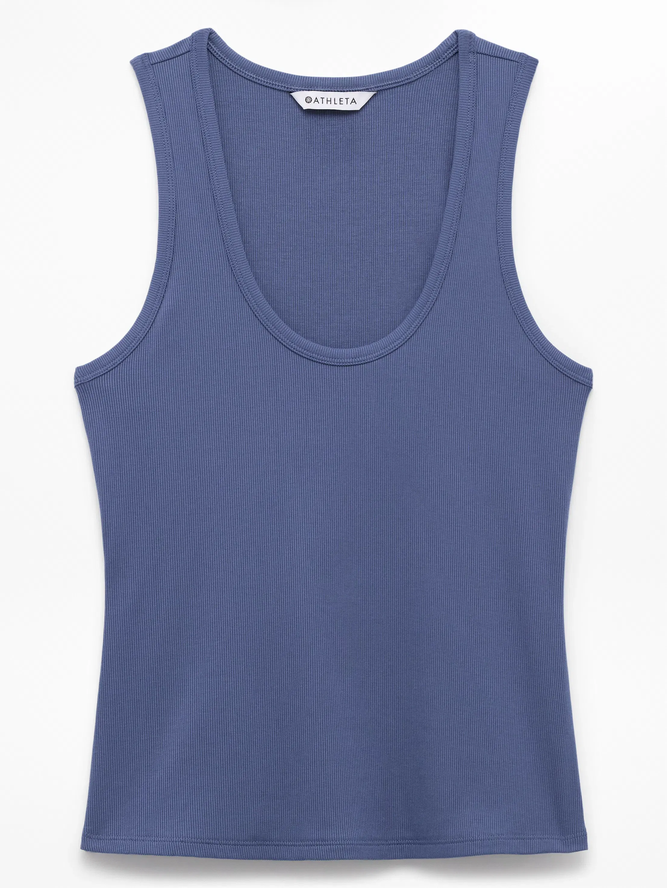 Athleta Signature Rib Scoop Tank - Blue (Celestial)