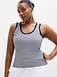 Athleta Signature Rib Scoop Tank - Blue (Martina Navy Stripe)
