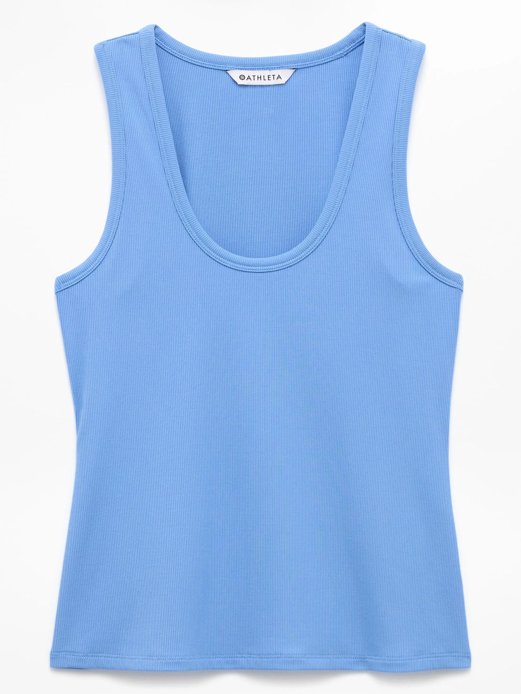 Athleta Signature Rib Scoop Tank - Blue (Waterfall)