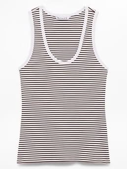 Athleta Signature Rib Scoop Tank - Brown (Martina Woodland Stripe)