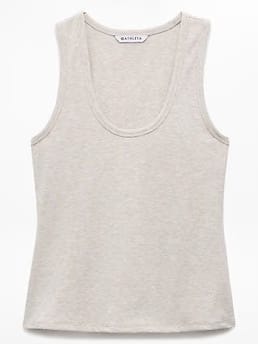 Athleta Signature Rib Scoop Tank - Brown (Toasted Brown Heather)