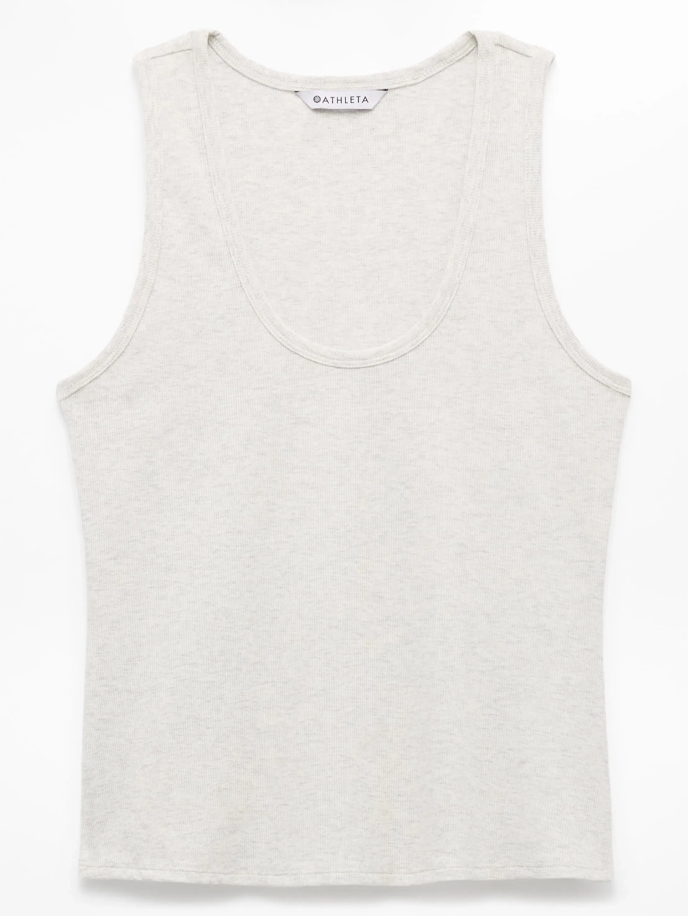 Athleta Signature Rib Scoop Tank - Gray (Fog Grey Heather)