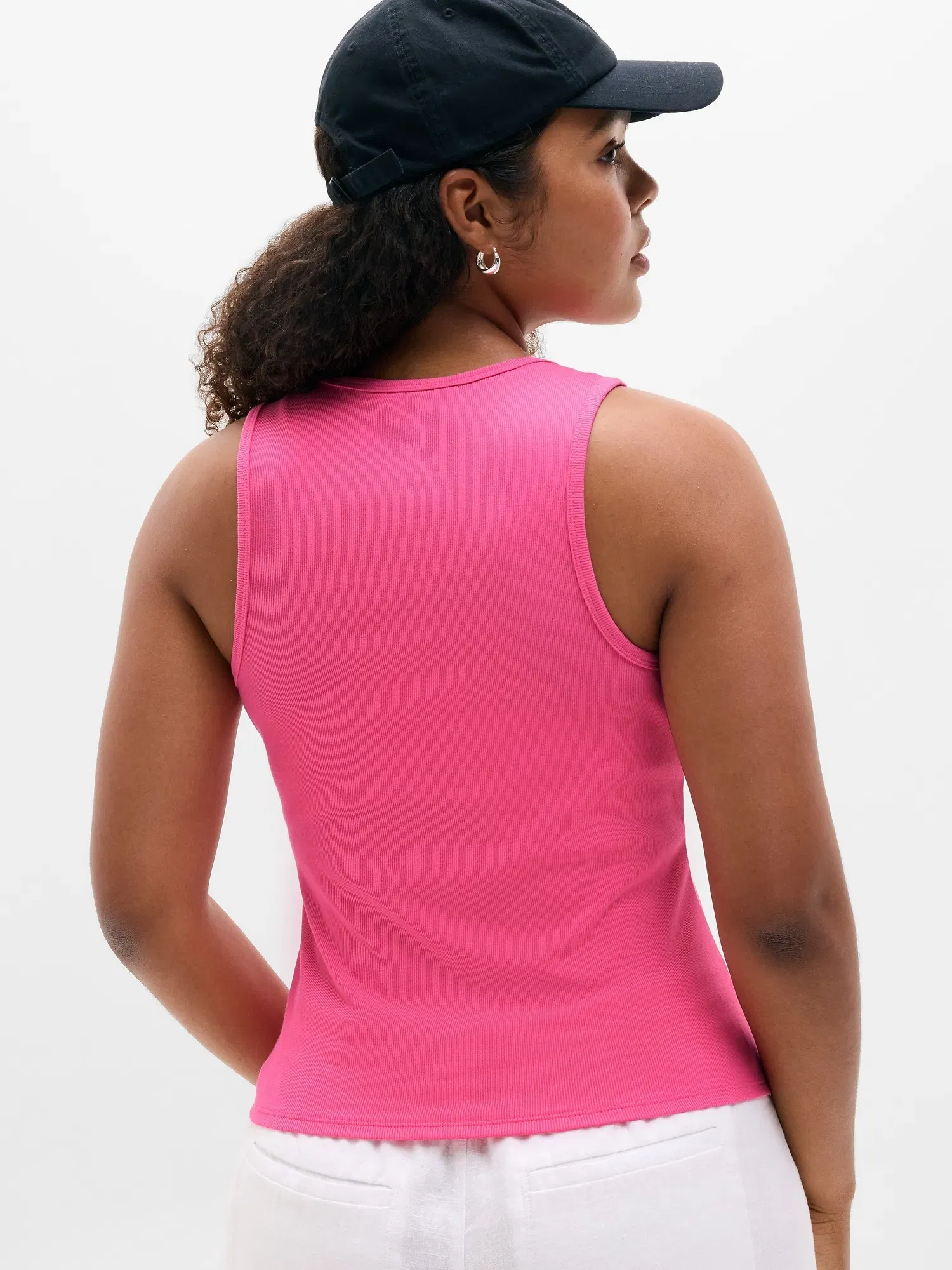 Athleta Signature Rib Scoop Tank - Pink (Cerise)