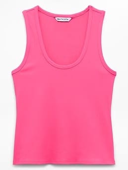 Athleta Signature Rib Scoop Tank - Pink (Cerise)