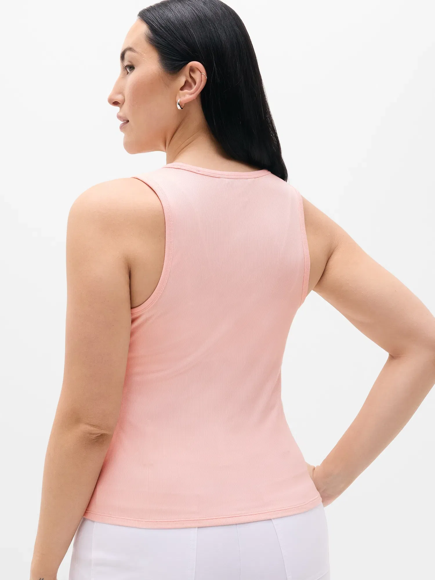 Athleta Signature Rib Scoop Tank - Pink (Pink Sand)