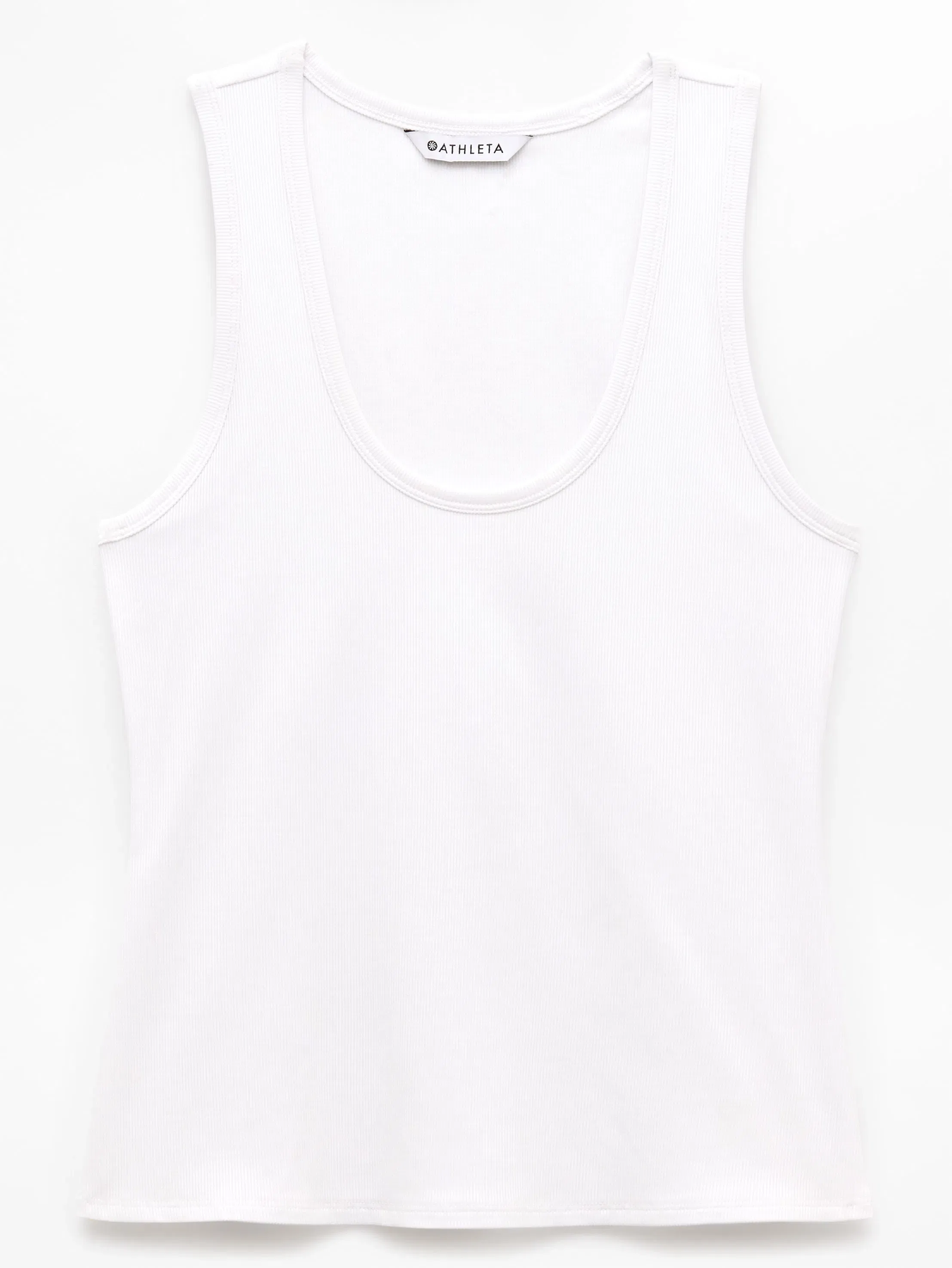 Athleta Signature Rib Scoop Tank - White (Bright White)