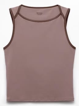Athleta Transcend Open Back Muscle Tank - Brown (Driftwood/Woodland)