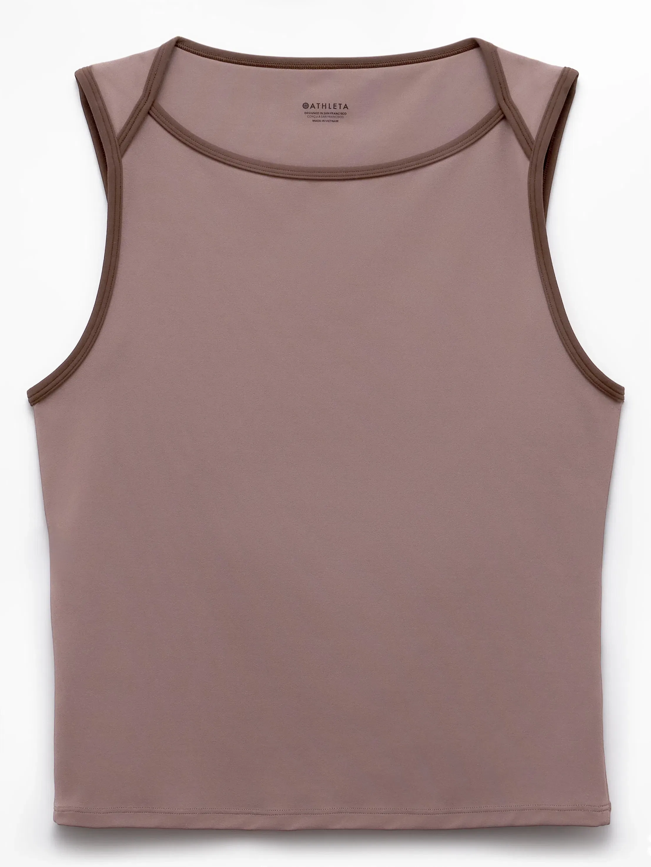 Athleta Transcend Open Back Muscle Tank - Brown (Driftwood/Woodland)