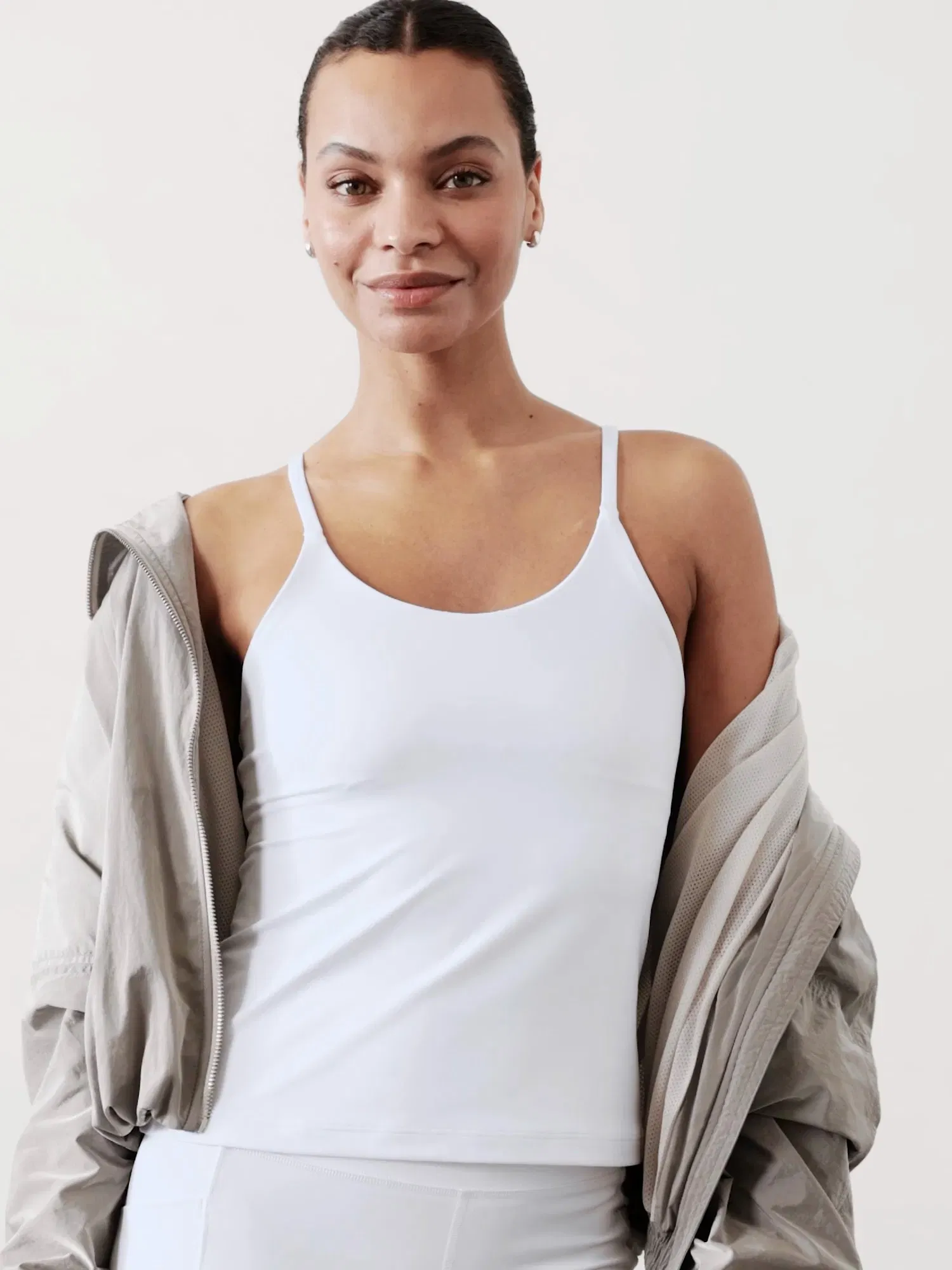 Athleta Transcend Scoop Built-In Bra Tank A-C - White (Bright White)