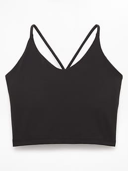 Athleta Transcend Thin Strap Crop Bra - Black (Black)