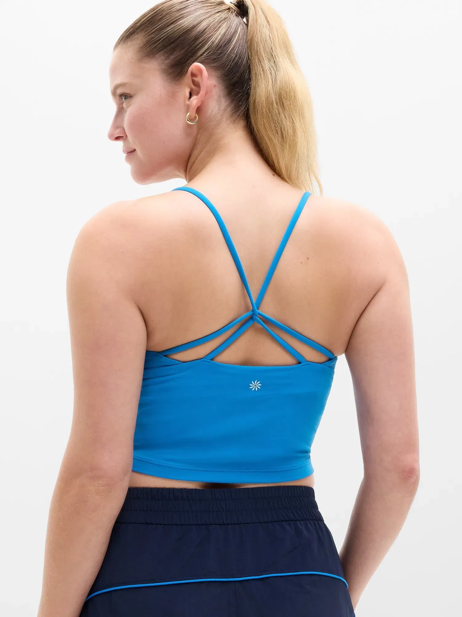 Athleta Transcend Thin Strap Crop Bra - Blue (Breaker)