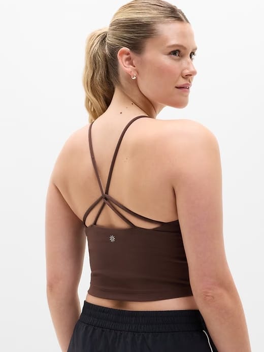 Athleta Transcend Thin Strap Crop Bra - Brown (Woodland)