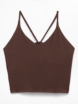 Athleta Transcend Thin Strap Crop Bra - Brown (Woodland)