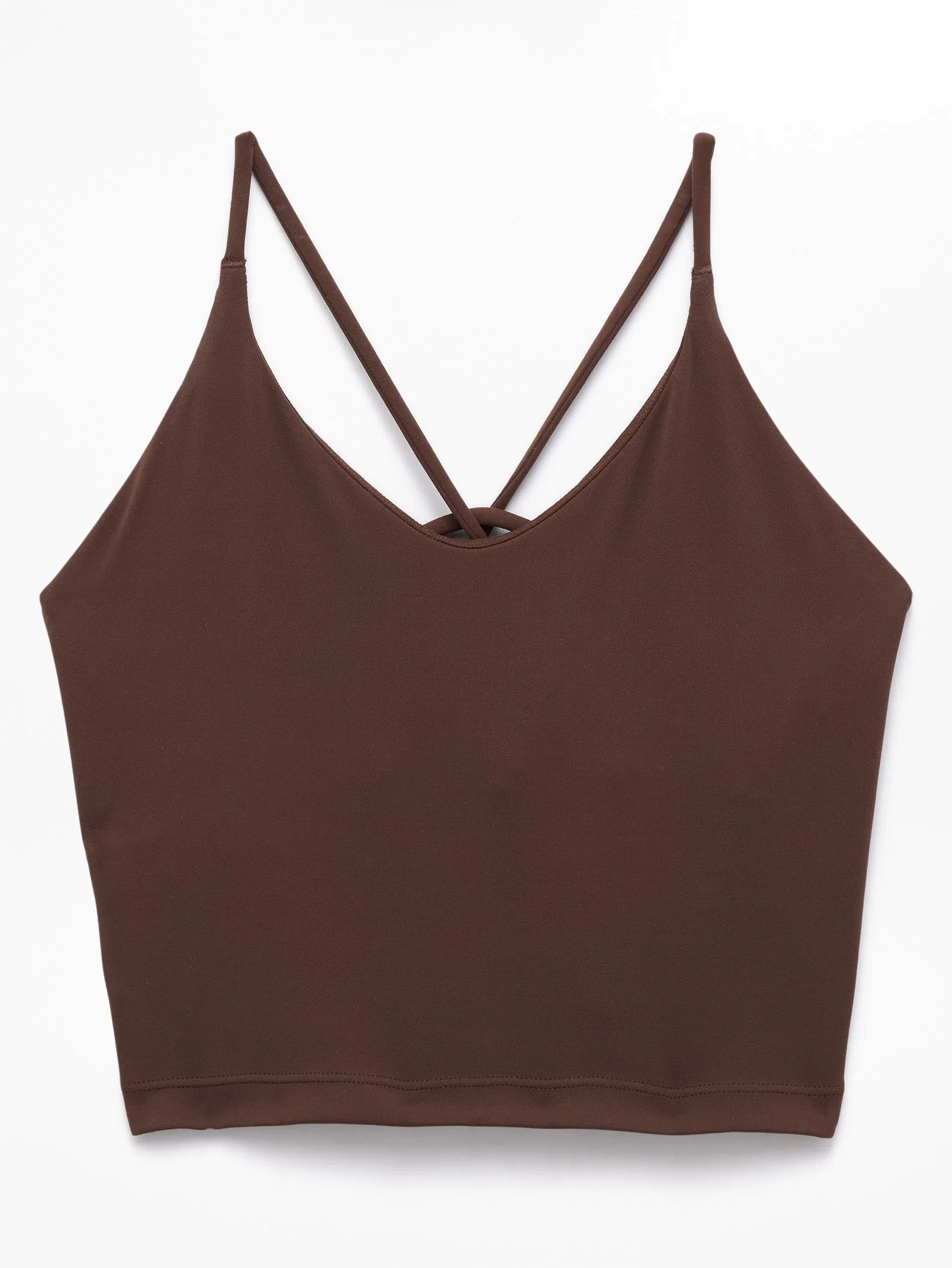 Athleta Transcend Thin Strap Crop Bra - Brown (Woodland)