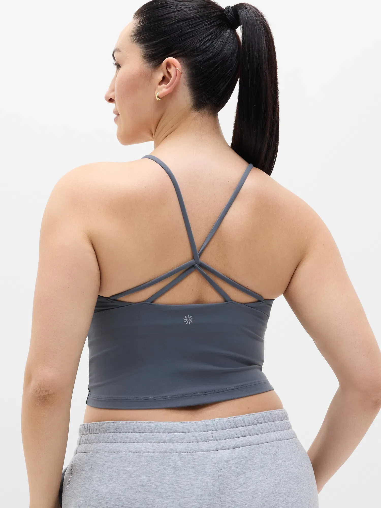 Athleta Transcend Thin Strap Crop Bra - Gray (Slate)