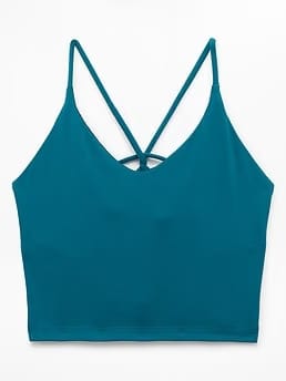 Athleta Transcend Thin Strap Crop Bra - Green (Coastal Teal)
