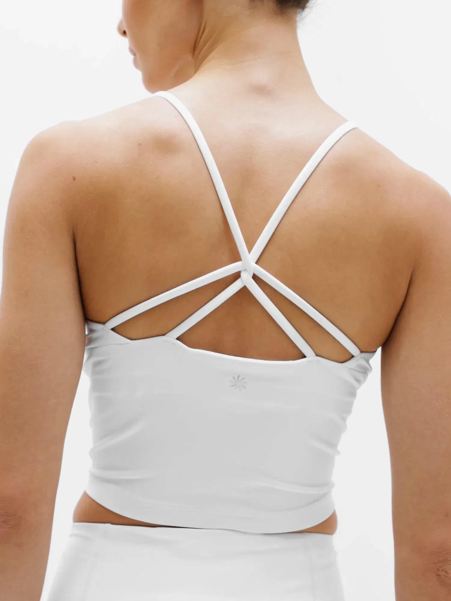 Athleta Transcend Thin Strap Crop Bra - White (Bright White)