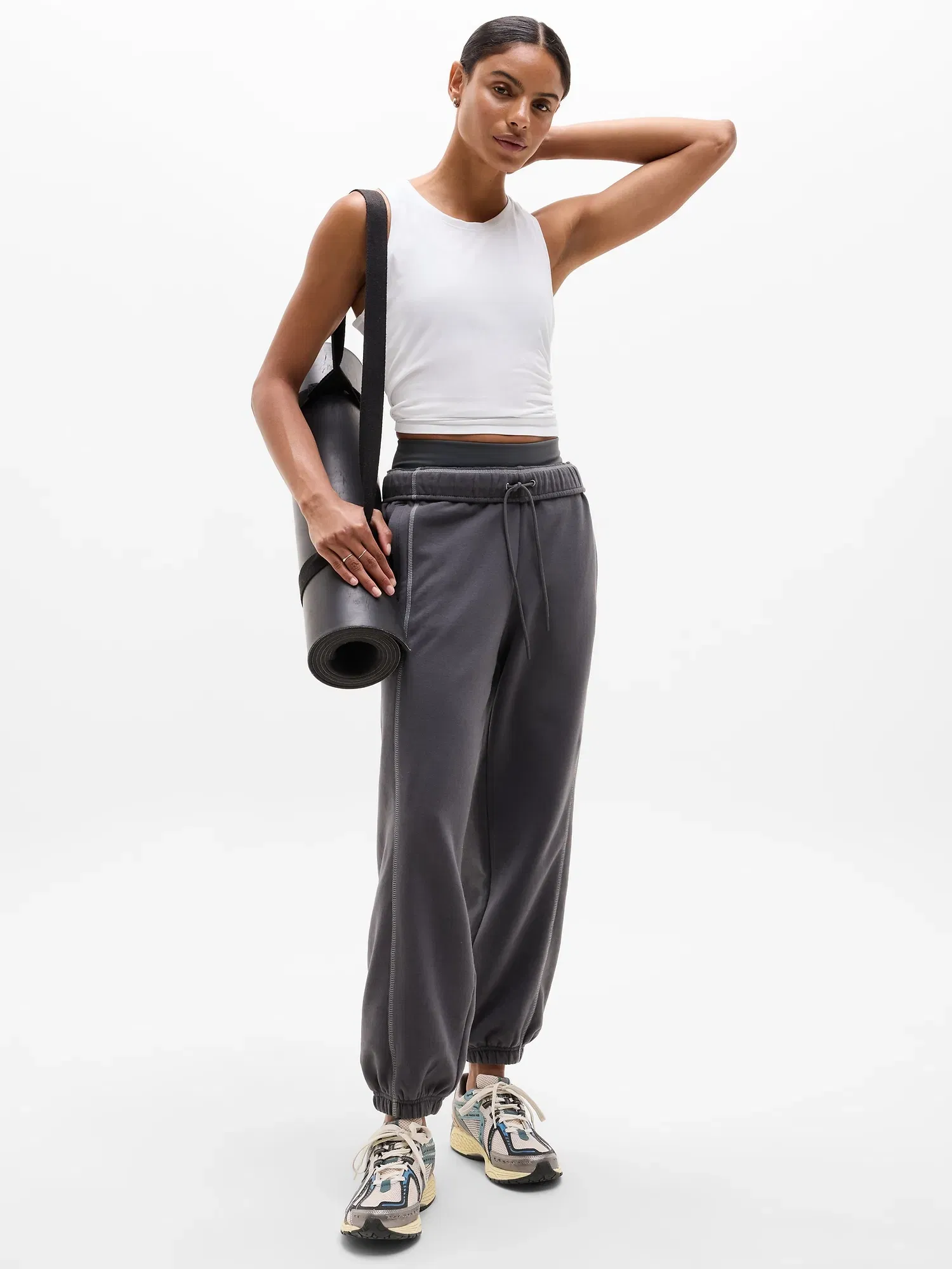 Athleta With Ease Hybrid Tank - White (Bright White)