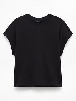 Athleta Airy Cotton Terry Sweatshirt T-Shirt - Black (Black)