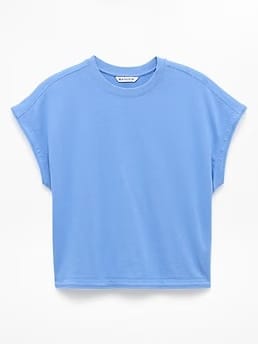 Athleta Airy Cotton Terry Sweatshirt T-Shirt - Blue (Waterfall)