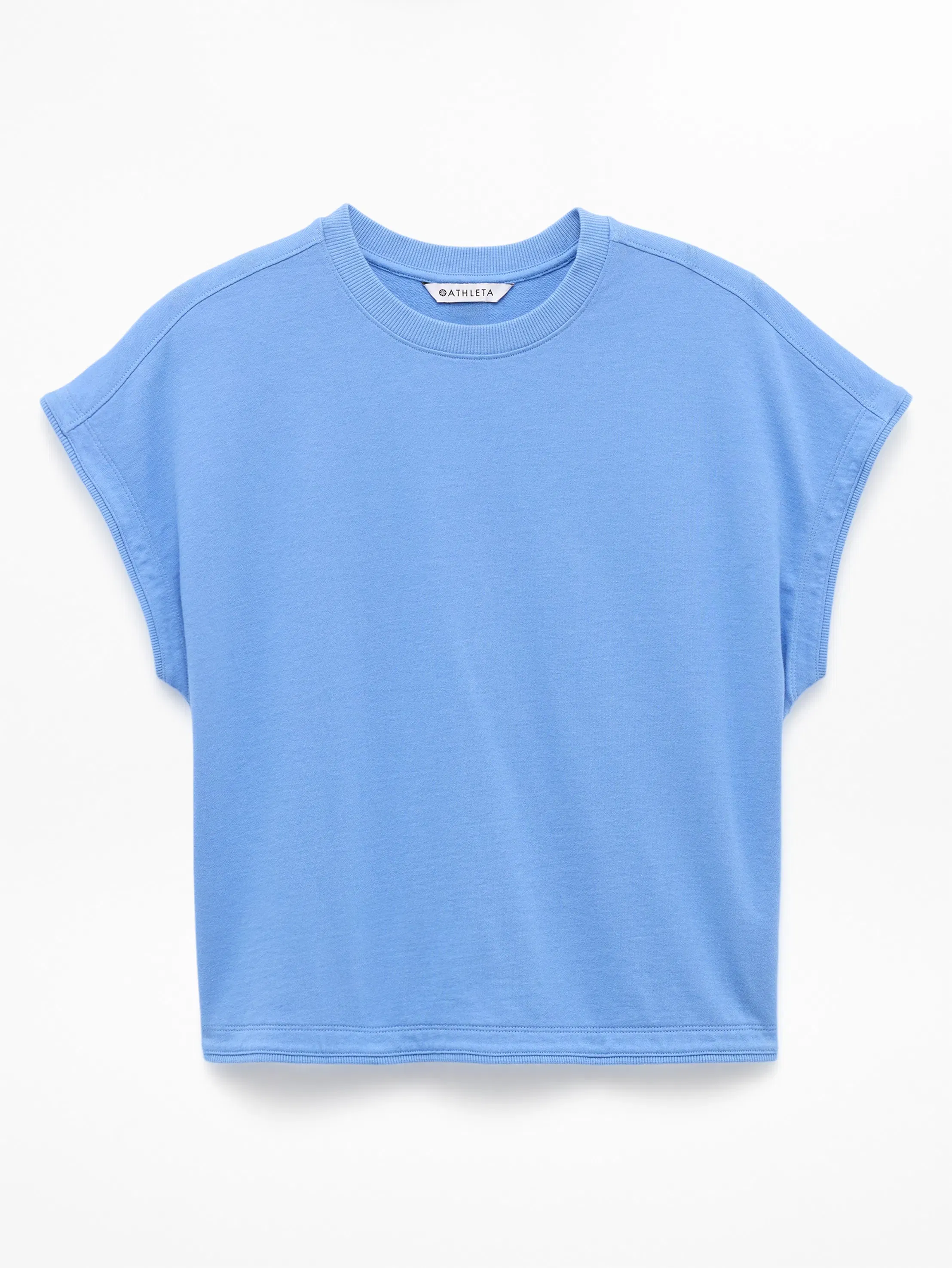 Athleta Airy Cotton Terry Sweatshirt T-Shirt - Blue (Waterfall)